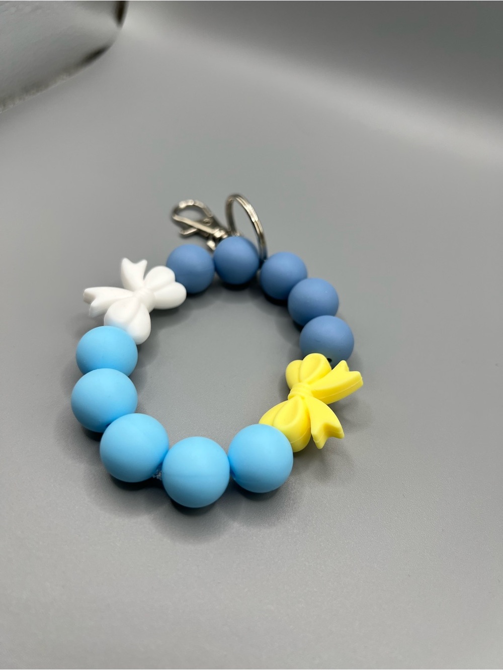 Silicone Beaded Keychain Bracelet - Handmade - K0228C